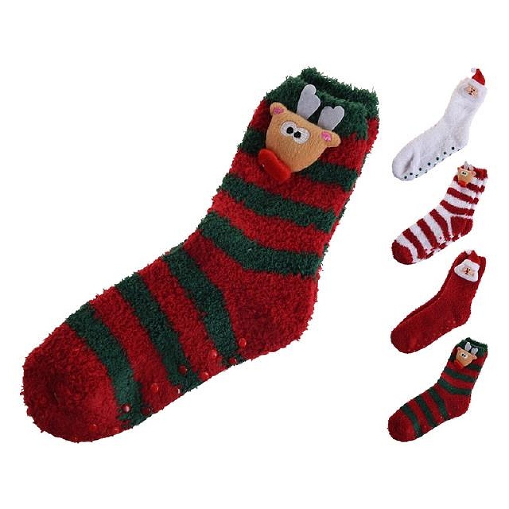 Sosete de Craciun 40-41, poliester, 4 culori