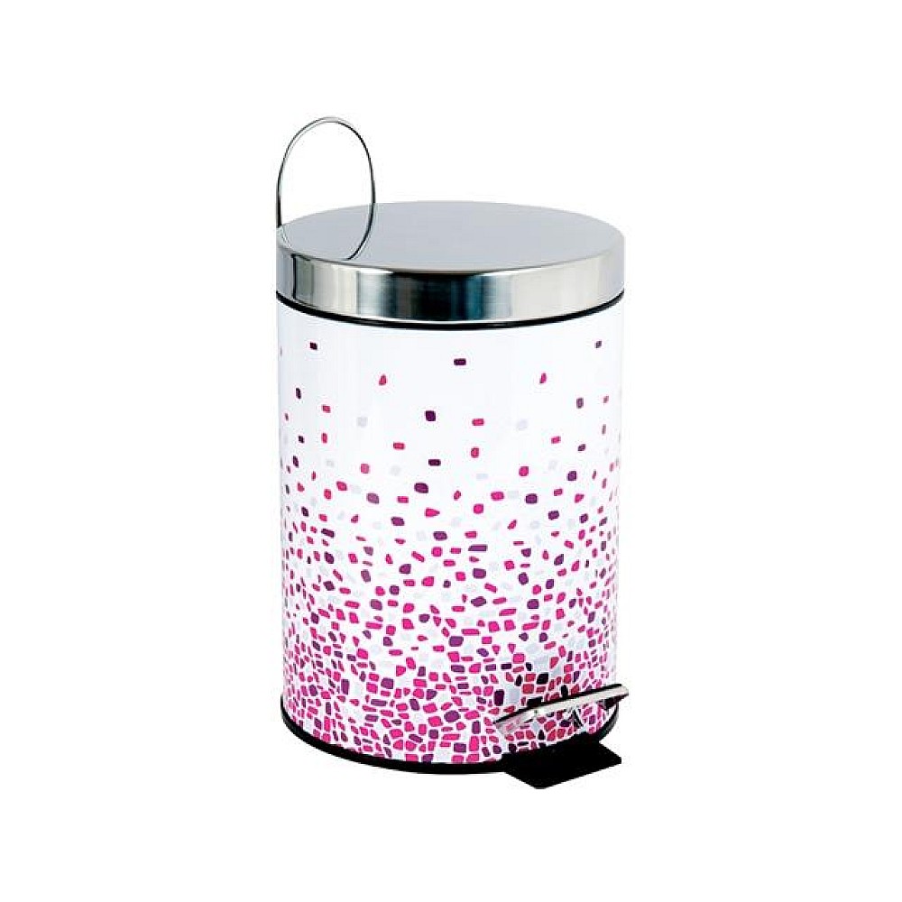 Cos pentru gunoi cu pedala MSV Brest 3l, roz, inox