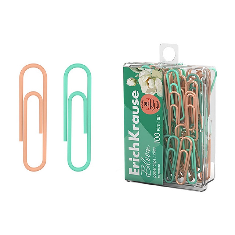 Set clame 100 buc ErichKrause Pastel Bloom, 28 mm, colorate, vinil