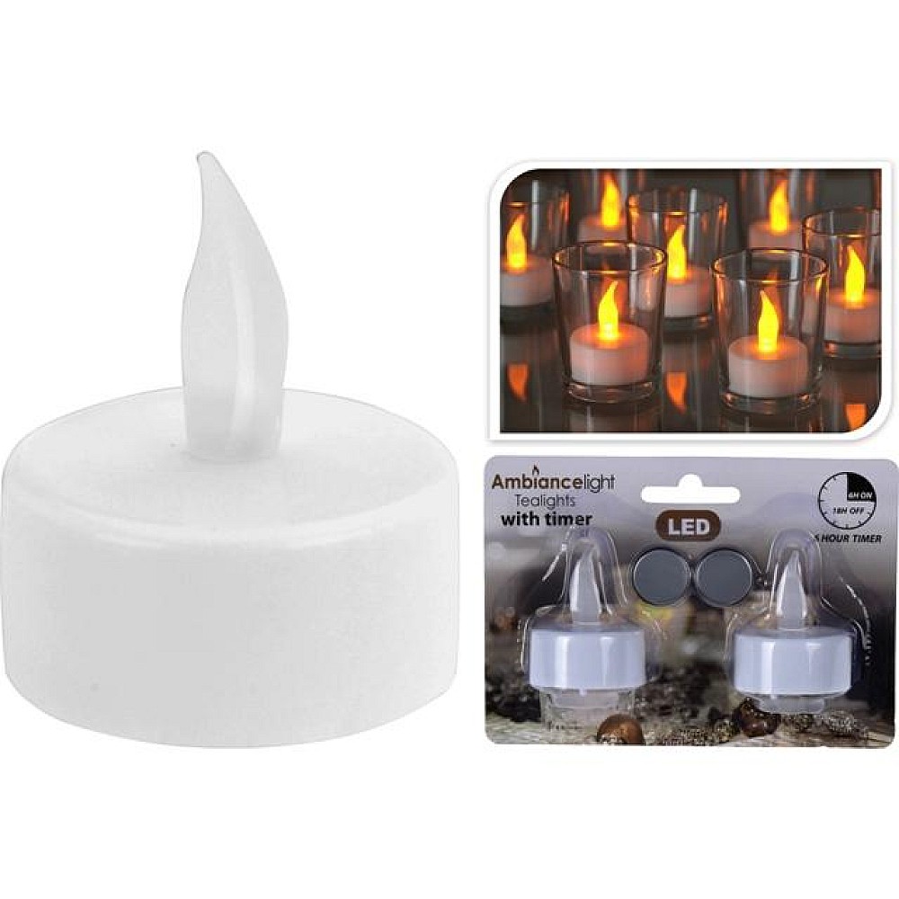 Set lumanari LED 2buc D3.8cm сu timer