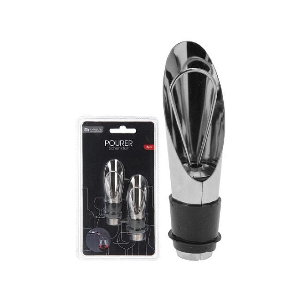 Set dopuri cu dispozitiv pentru turnat vin 2buc, metal