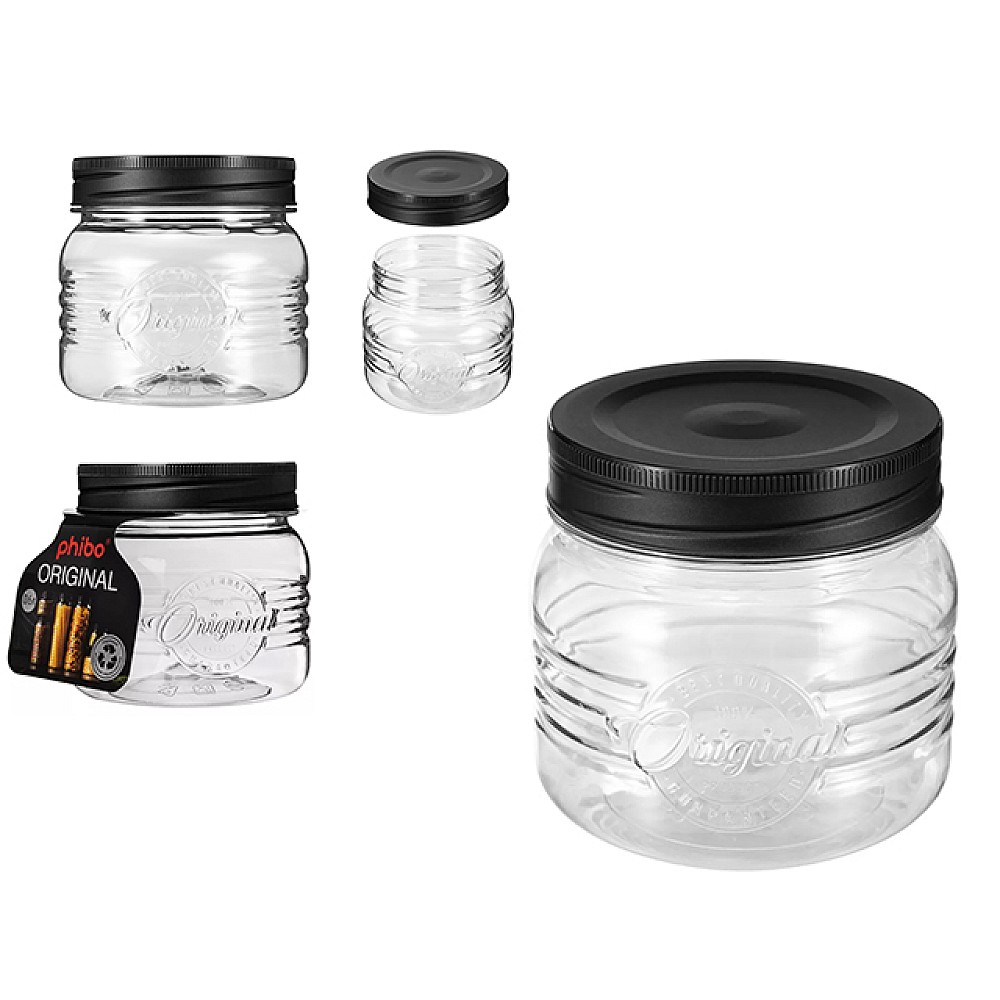 Borcan Phibo Original 0.6l, capac twist-off, negru