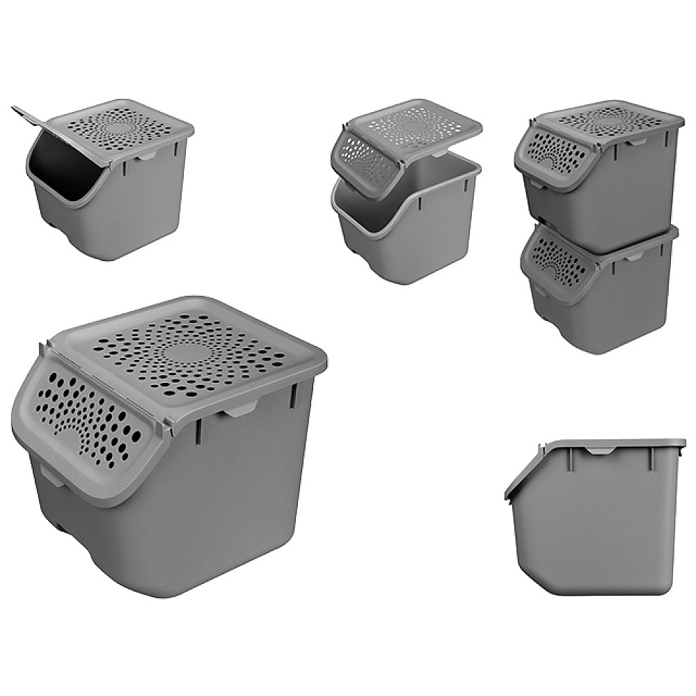Container pentru pastrarea legumelor Phibo 11.3l, 24Х28Х24cm, gri
