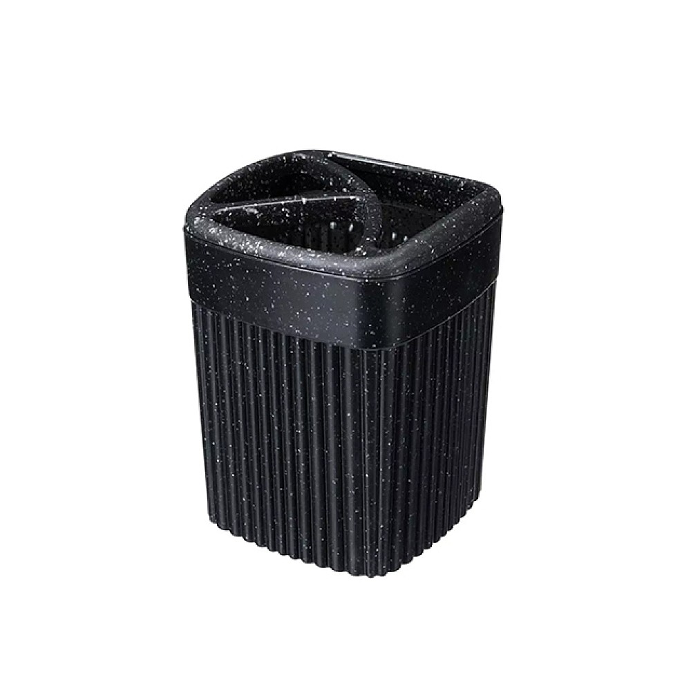 Pahar pentru periute de dinti Econova Velvet 9X9X12cm, granit negru