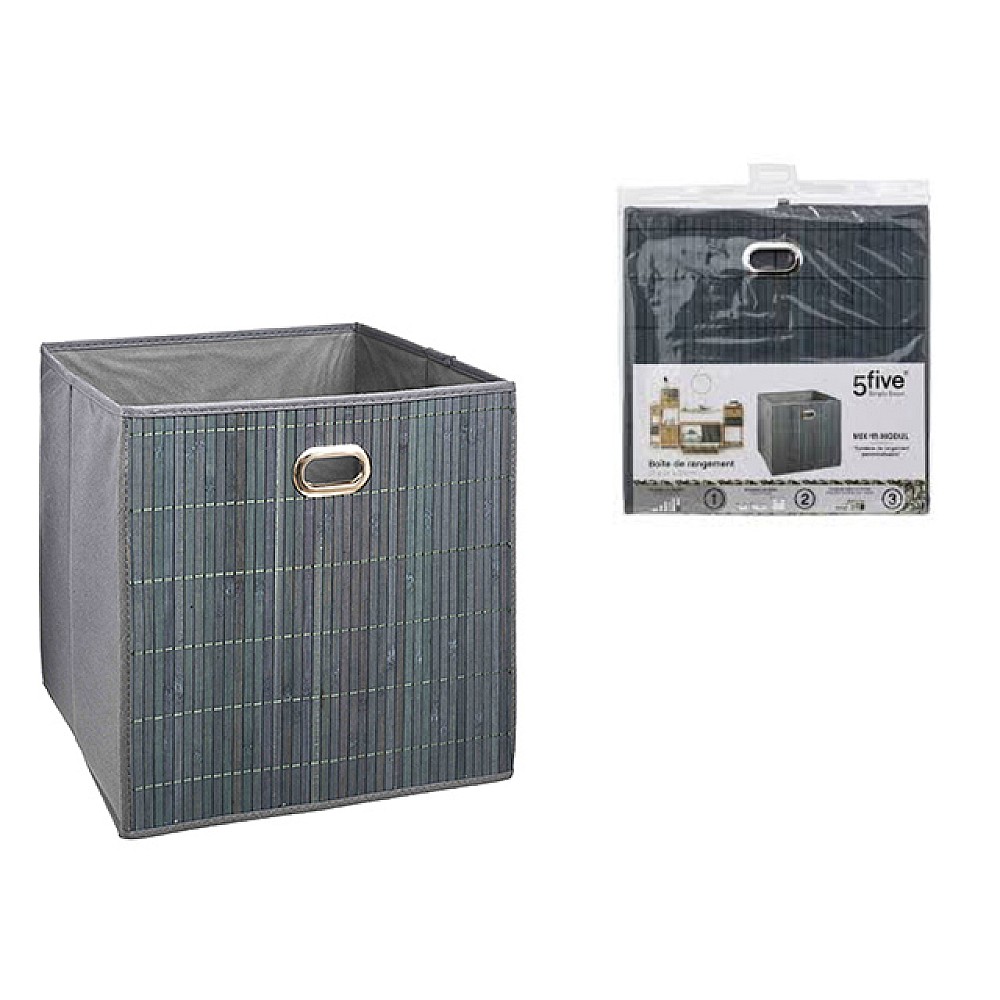 Cutie 5Five 31X31X31cm, albastru, textil, bambus