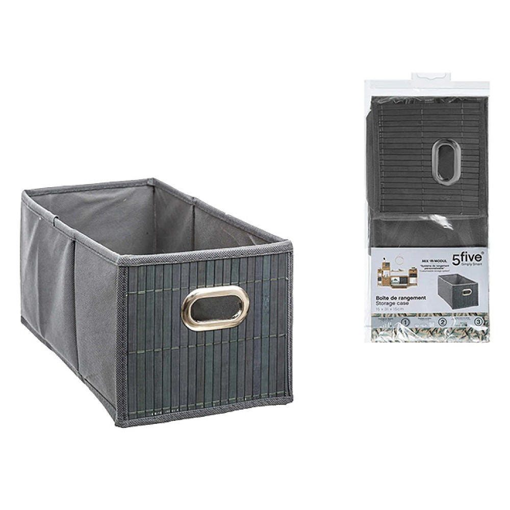 Cutie Five 15x31x15cm, gri, textil, bambus