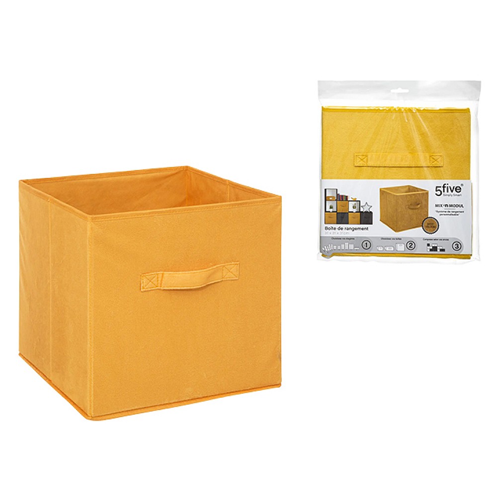 Cutie 5Five 31X31X31cm cu mâner, galben, velur