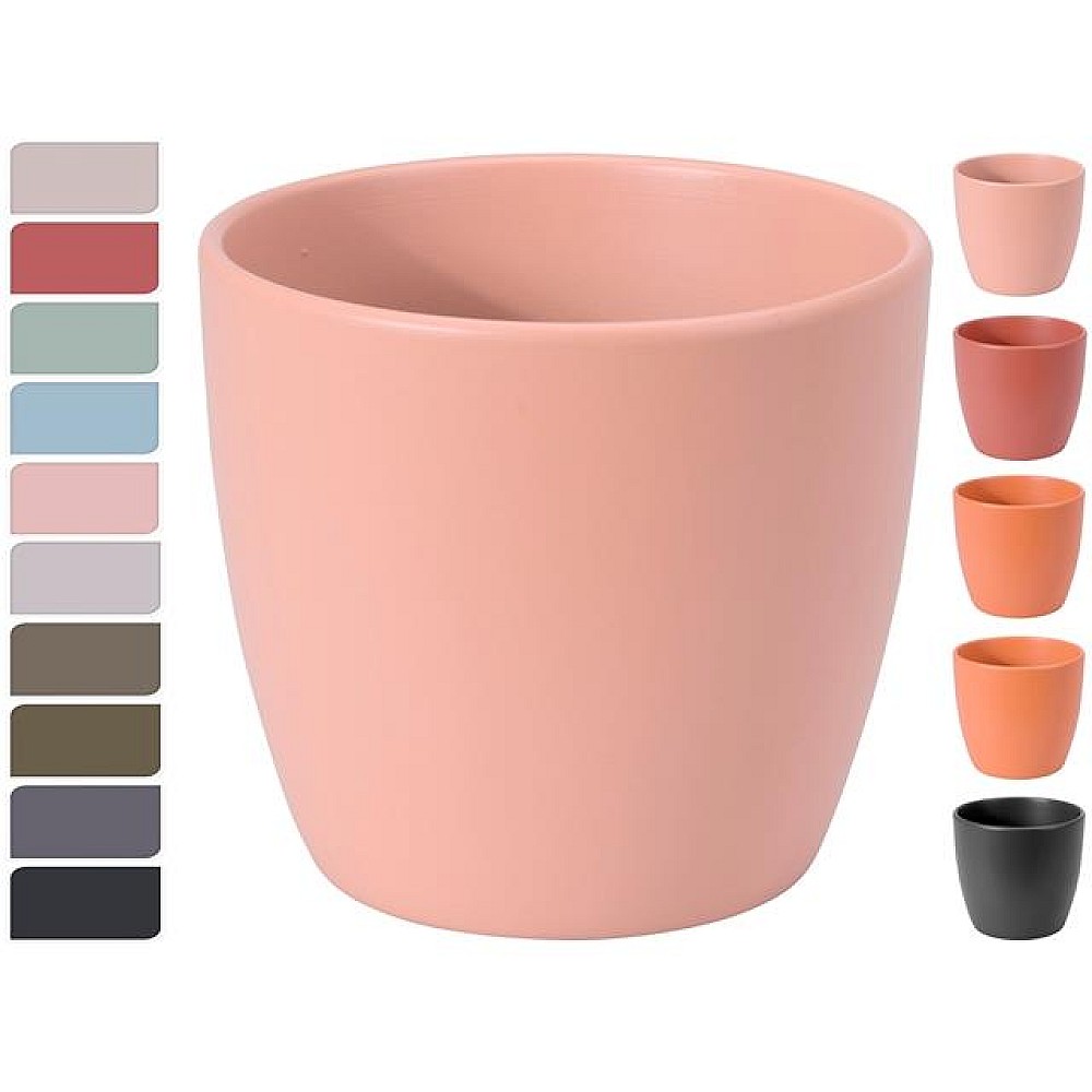 Ghiveci pentru flori din ceramica H11cm, D12cm, monocolor