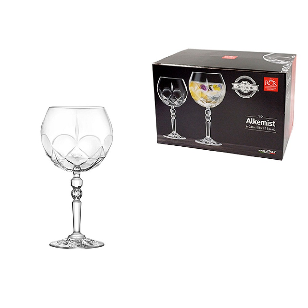Set pocale pentru gin tonic RCR Alkemist 6buc, 580ml, cristal