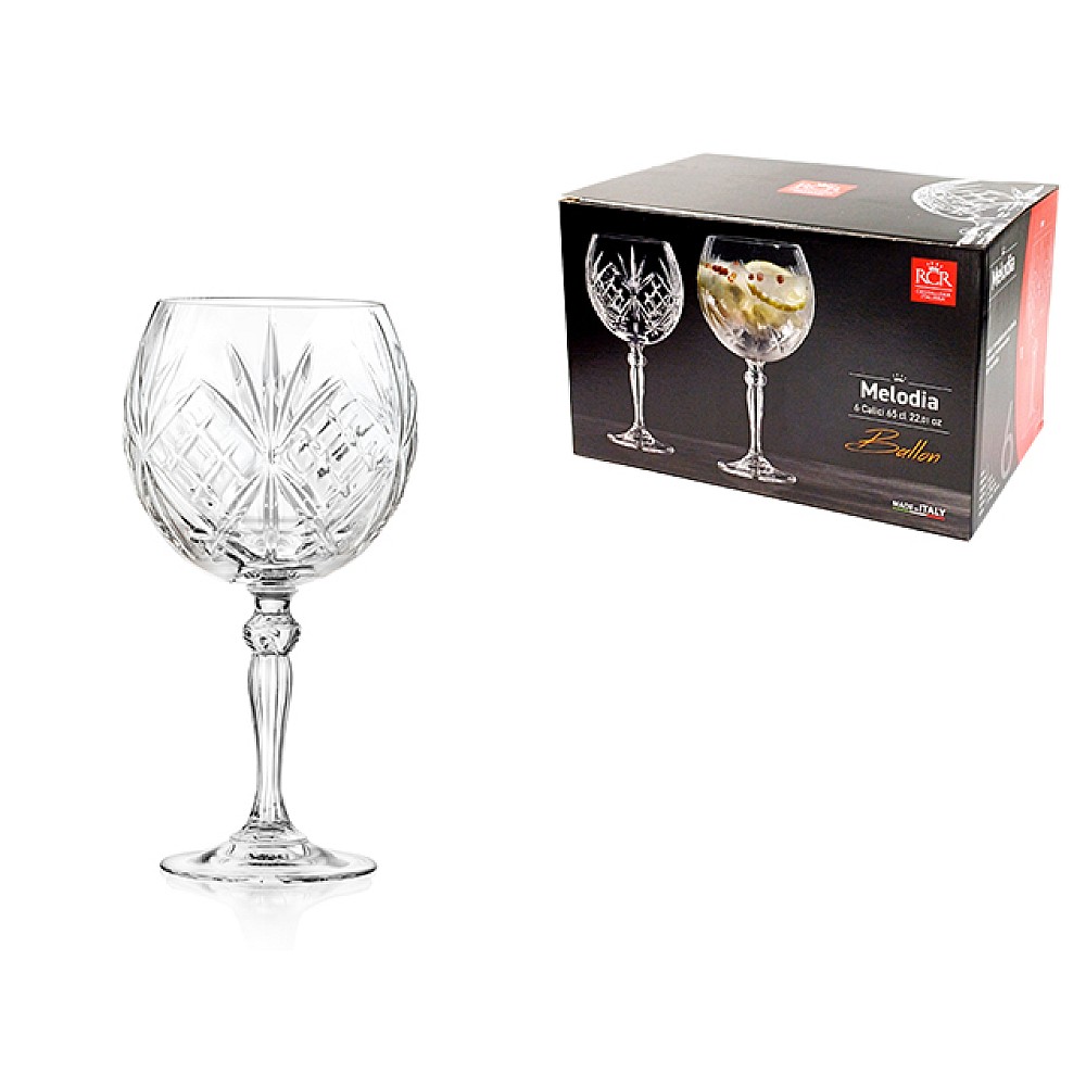 Set 6 pocale pentru vin RCR Melodia, 650ml