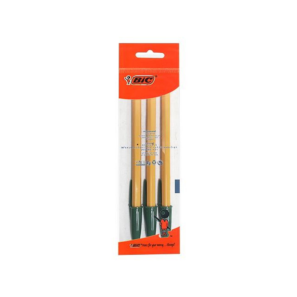 Set de pixuri BIC Orange Fine 3 buc, verzi