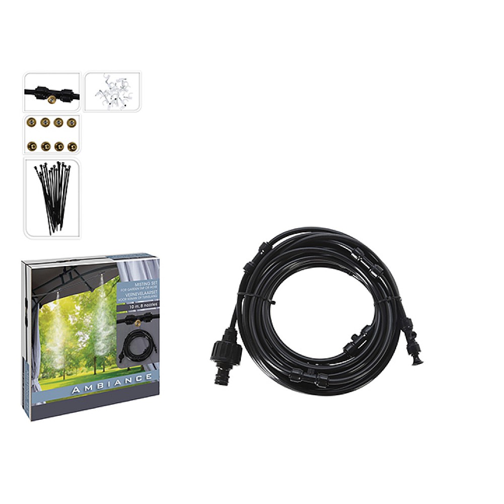 Sistem de irigare prin picurare: furtun de 10m + accesorii 56 bucati