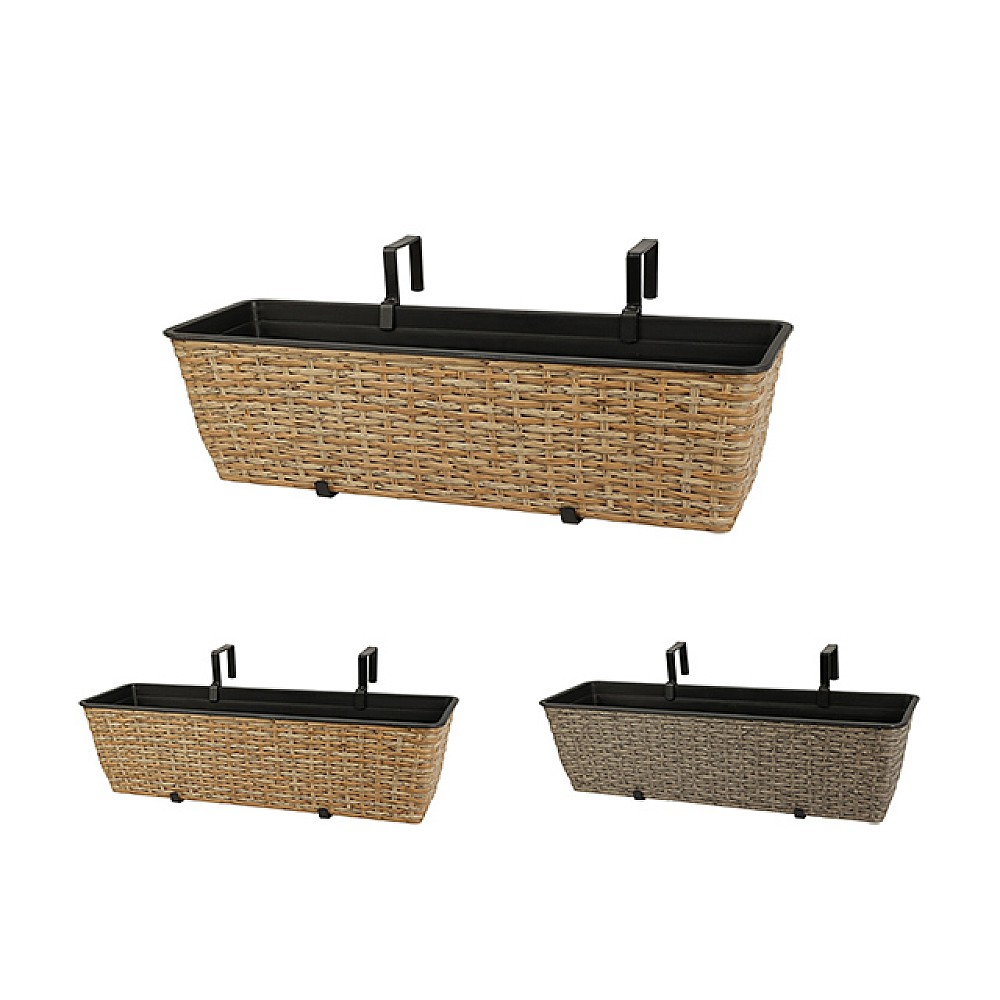Ящик для цветочного горшка из плетенки /полиратана H&S 59X18X16см