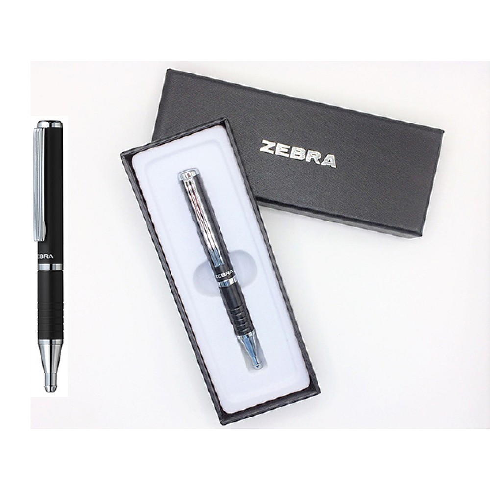 Pix cu bila Zebra SL-F1 Glossy black , 0.7 mm, albastru, in cutie cadou