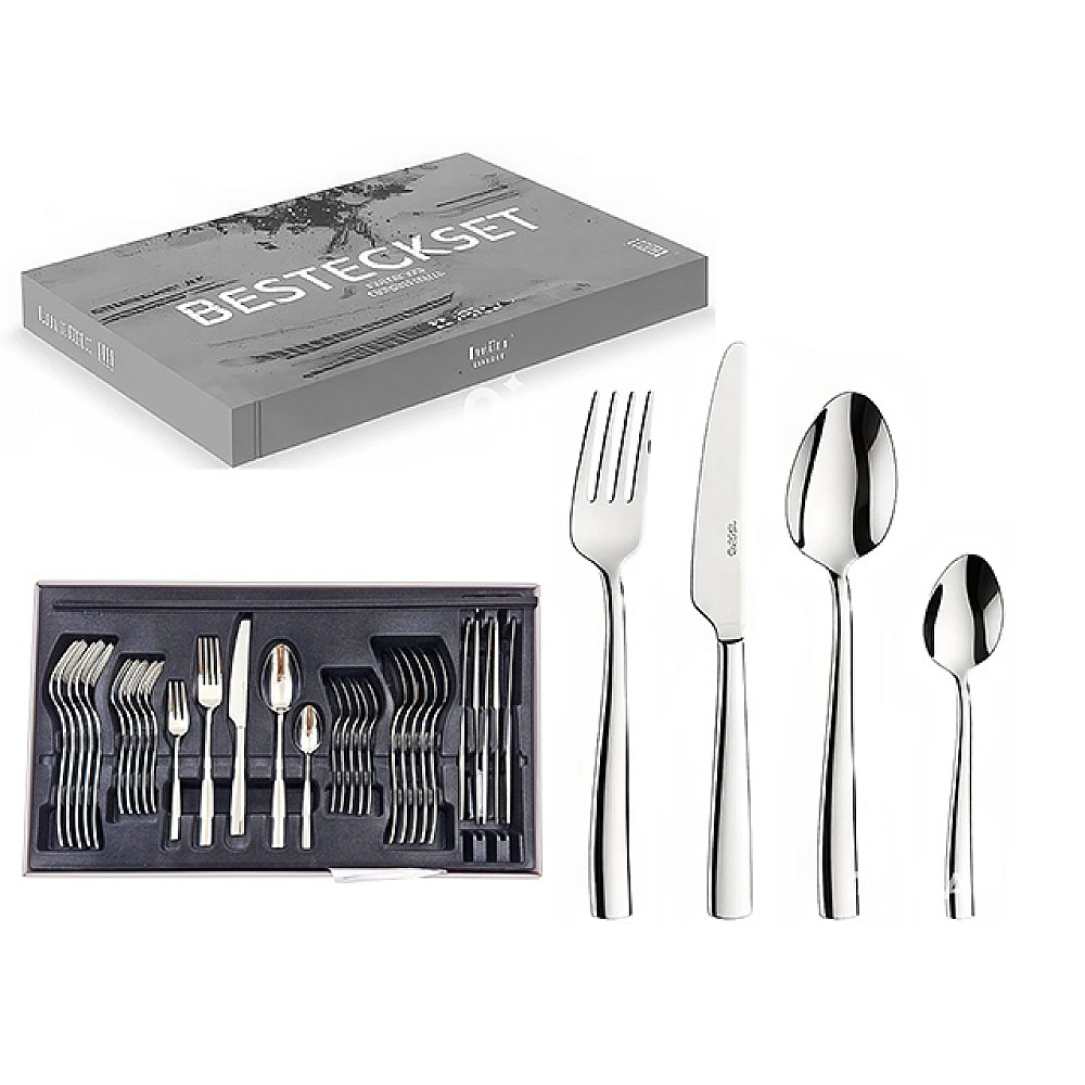 Set de tacamuri Pinti Villa 30buc, inox 18/10, gift box