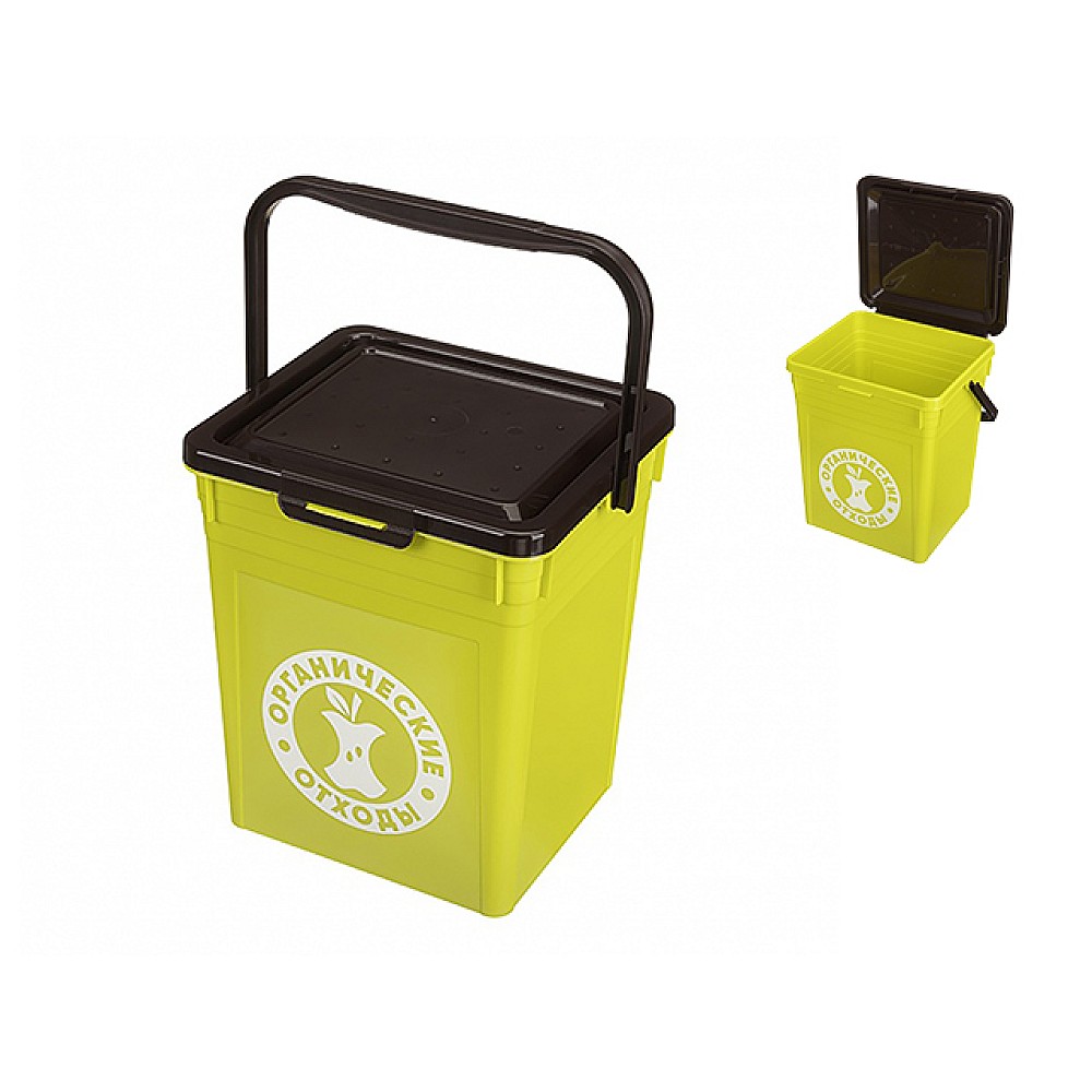 Container pentru gunoi Bytplast 8l, 23.5X21X25cm, verde