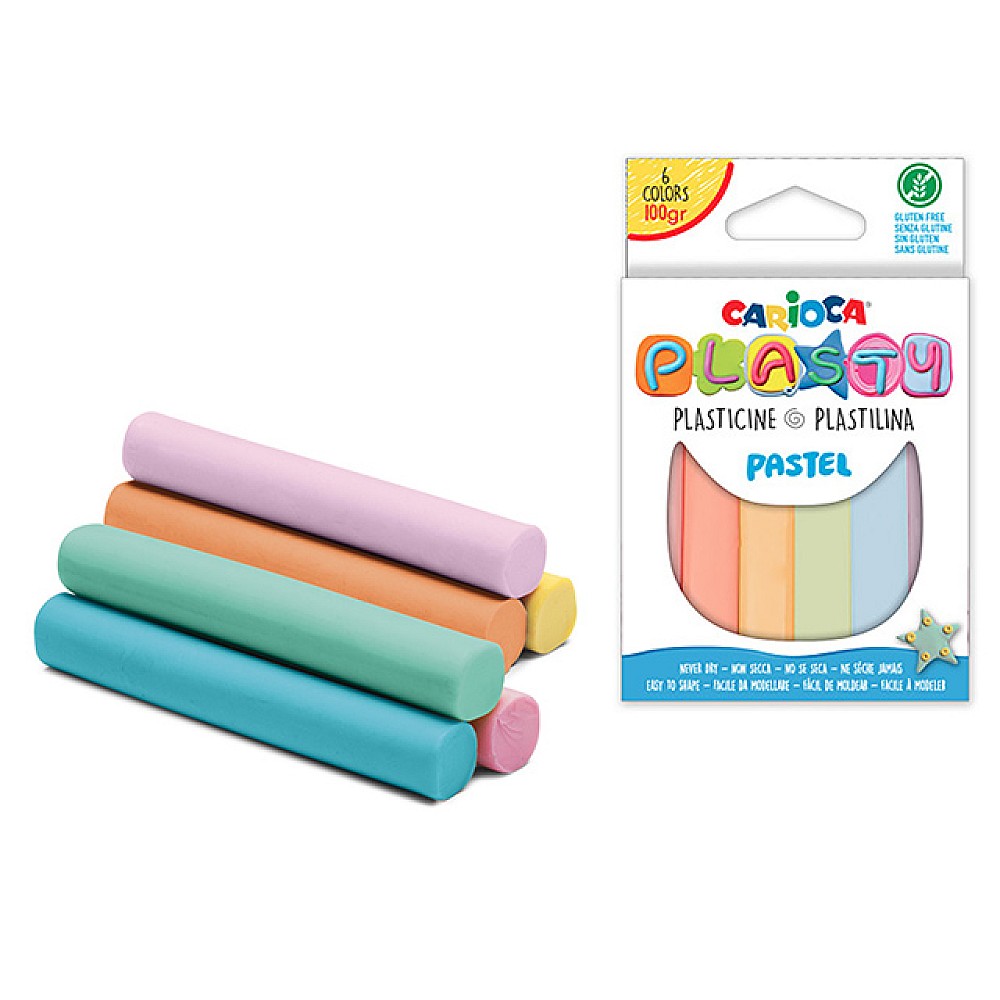 Plastilina Carioca Plasty Bar 100gr 6 culori