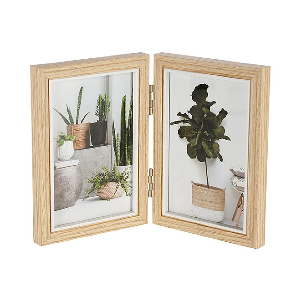 Rama foto-colaj 2 foto (10X17cm), natural