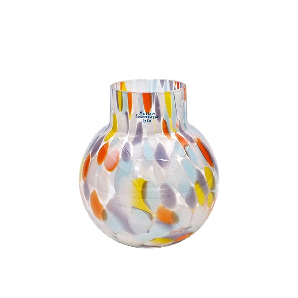 Vaza din sticla AndreaFontebasso 1760 Rainbow H14 cm, portocaliu / galben