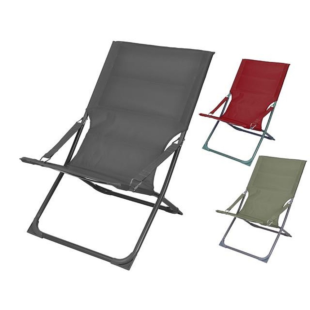 Scaun-sezlong pliabil 90X80X60cm, metal, 3 culori
