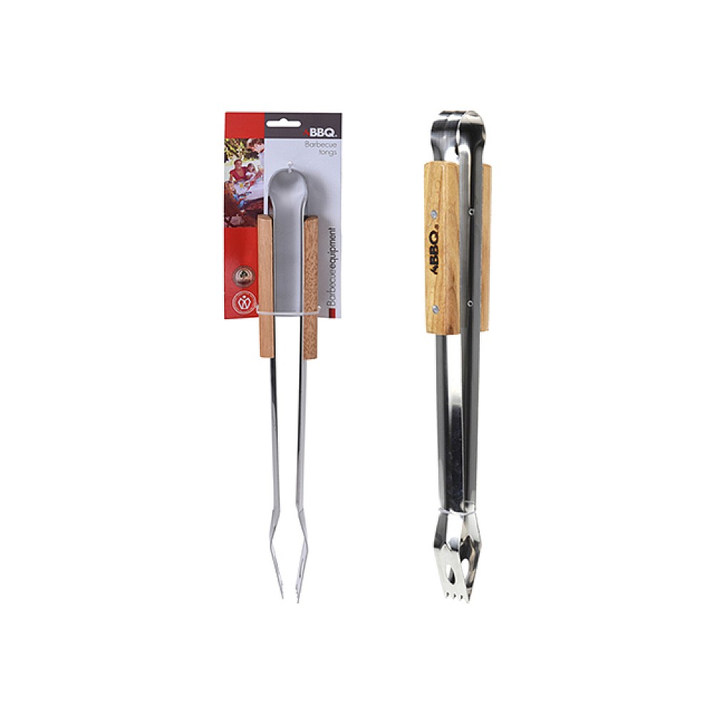 Cleste pentru gratar BBQ 40cm, maner din lemn