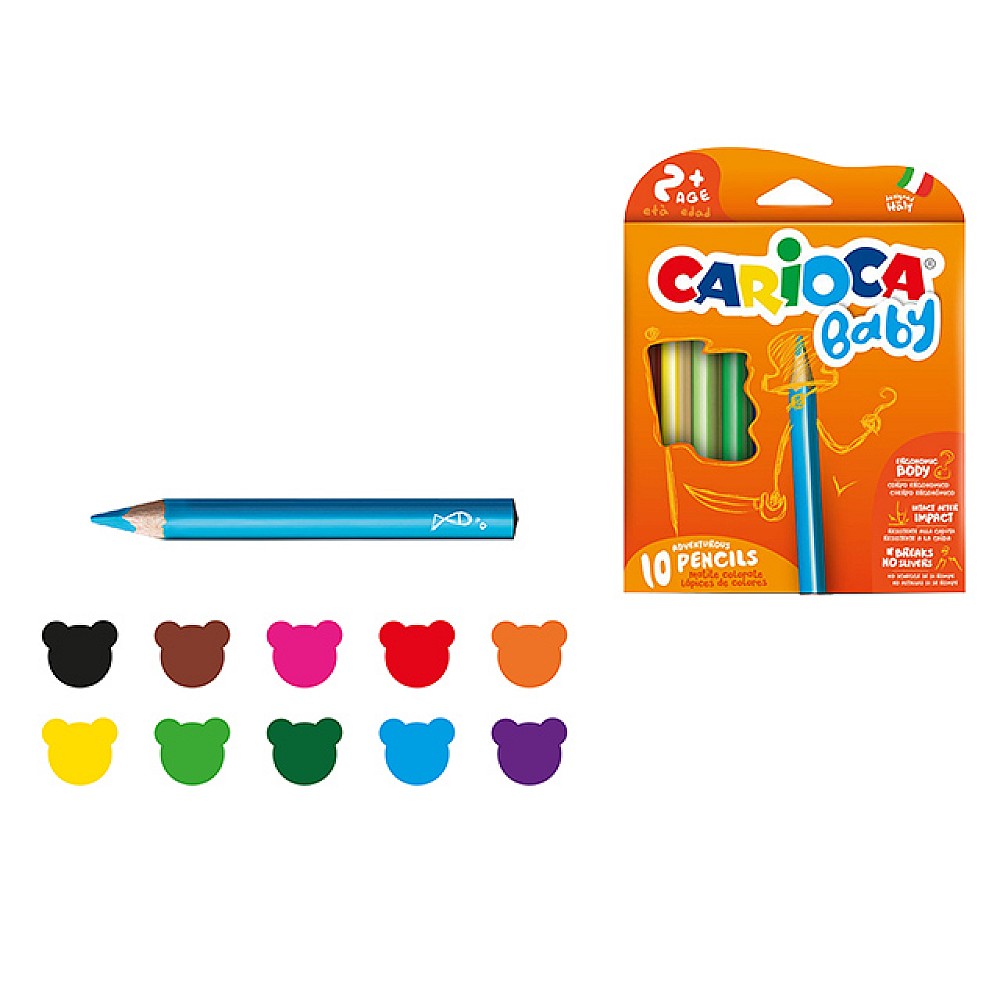 Set creioane colorate 10buc Carioca Baby pentru copii 2+
