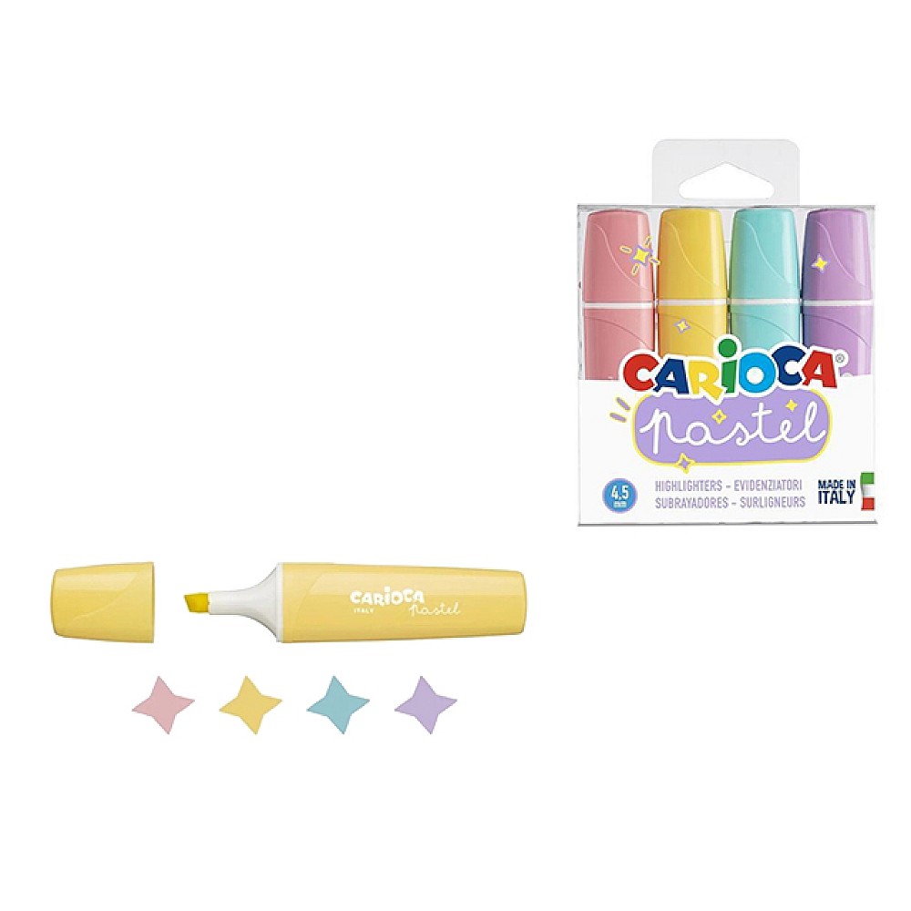 Set textmarkere 4buc Carioca Pastel, 4.5mm