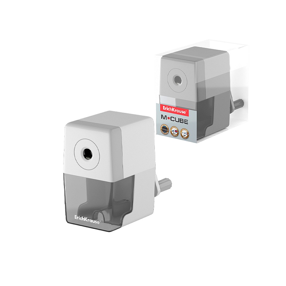 Ascutitor mecanic ErichKrause M-Cube cu recipient, gri