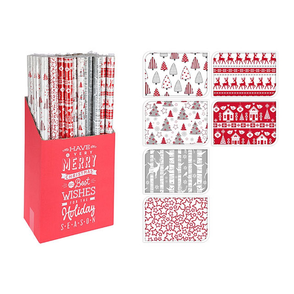 Hartie pentru ambalat cadouri 2mX70cm, design de Craciun