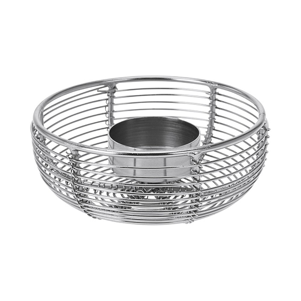 Sfesnic de metal pentru 1 lumanare D10cm, argintiu