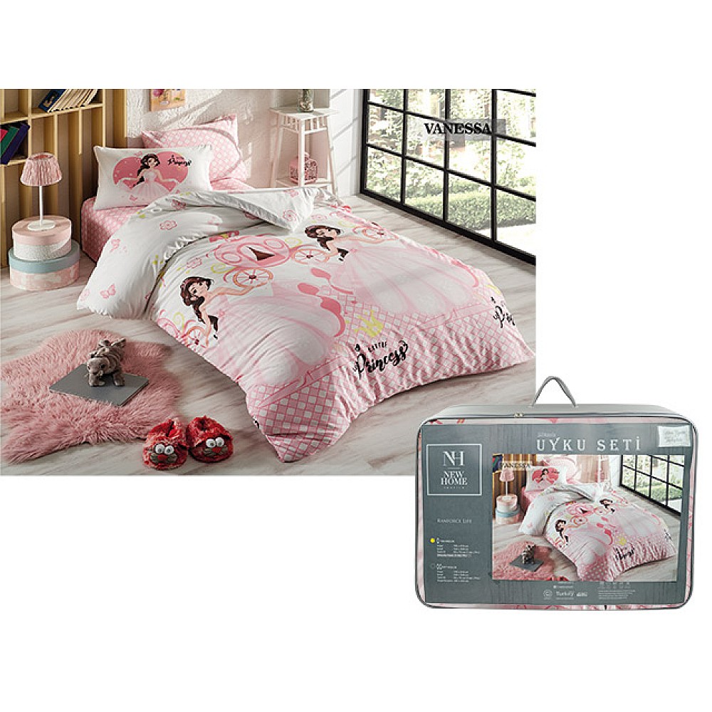 Lenjerie de pat 1pers NH Comforter Venessa cu plapuma si perna, policotton