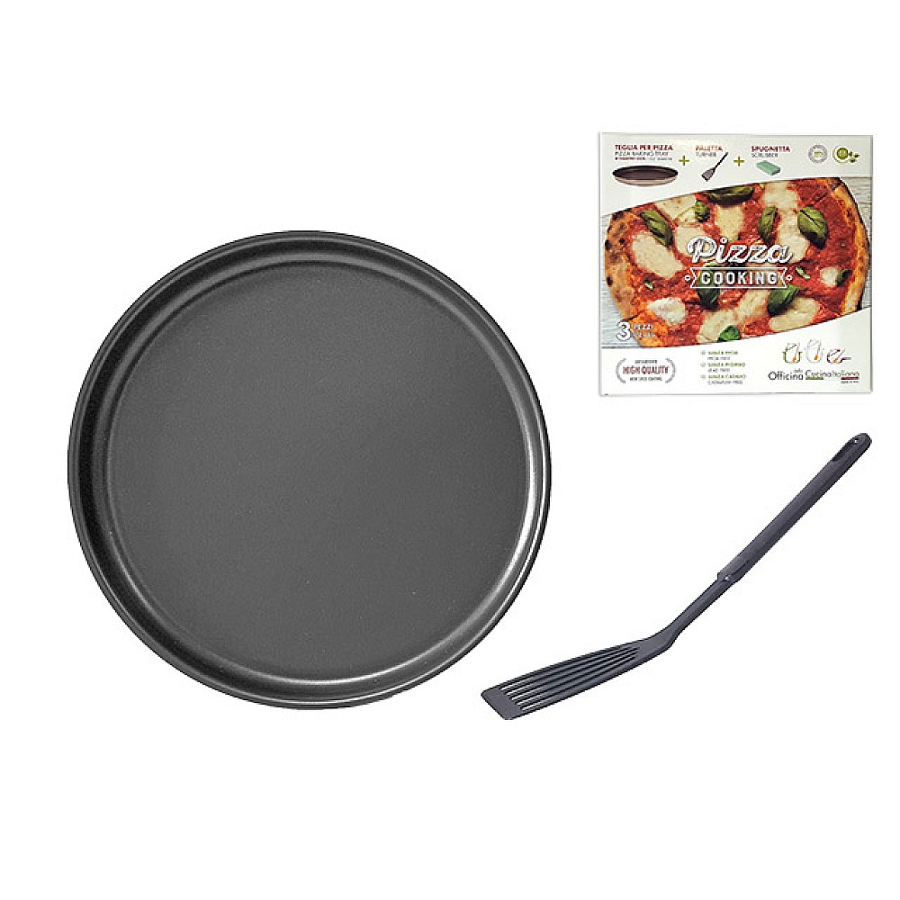 Forma pentru copt pizza 32cm, lopatica, bureta