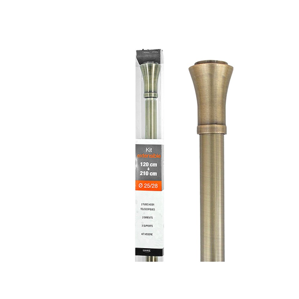 Tija glisanta pentru perdea 120-210cm D25/28mm Luance, bronz/Richelieu