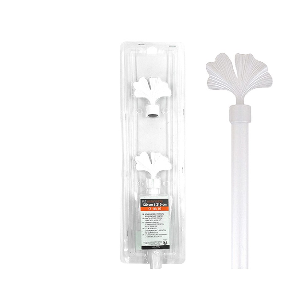 Tija glisanta pentru perdea 120-210cm D16/19mm Luance, alba/nikko