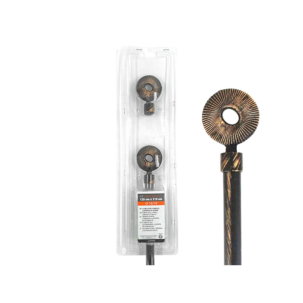 Tija glisanta pentru perdea 120-210cm D16/19mm Luance, negru/ornamente