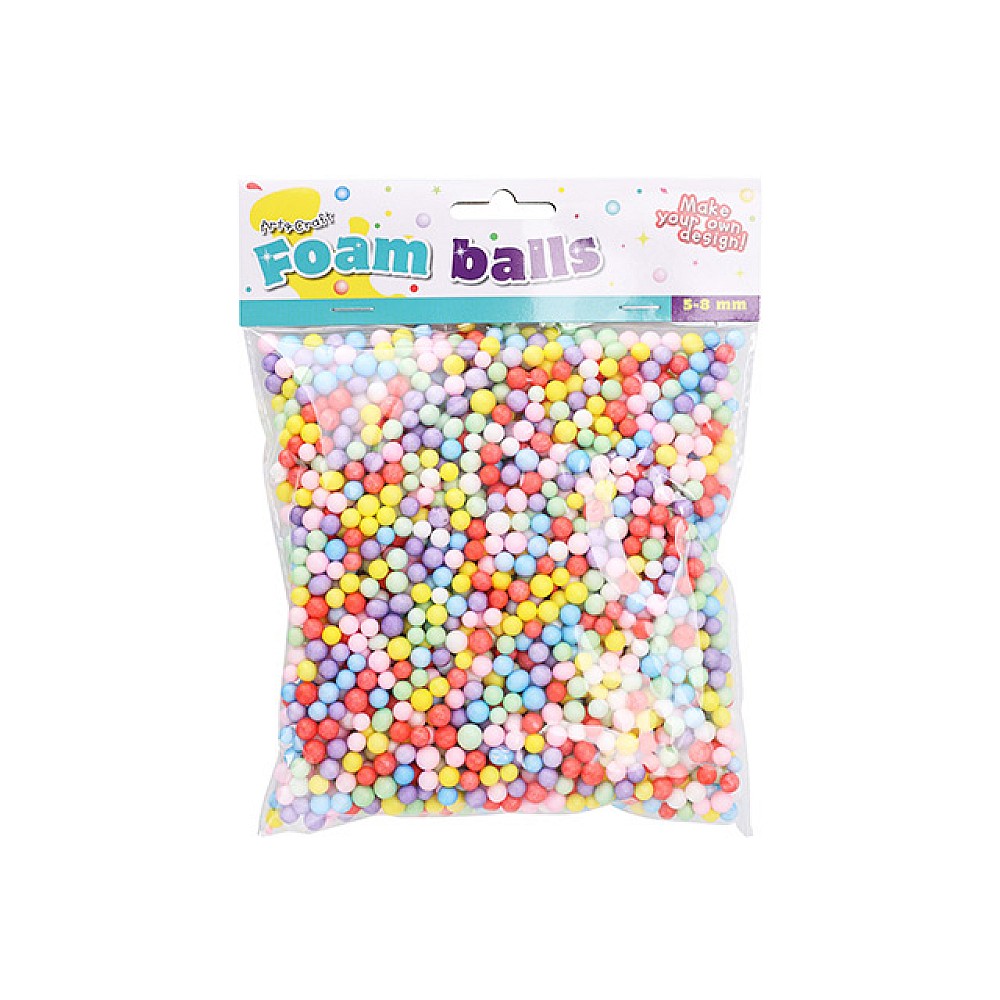 Set creativ bile colorate 5-8 mm, spuma de polistiren, in punga
