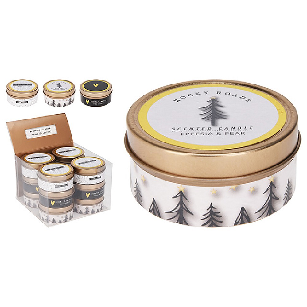 Lumanare parfumata in borcan metalic, 6X3 cm, 