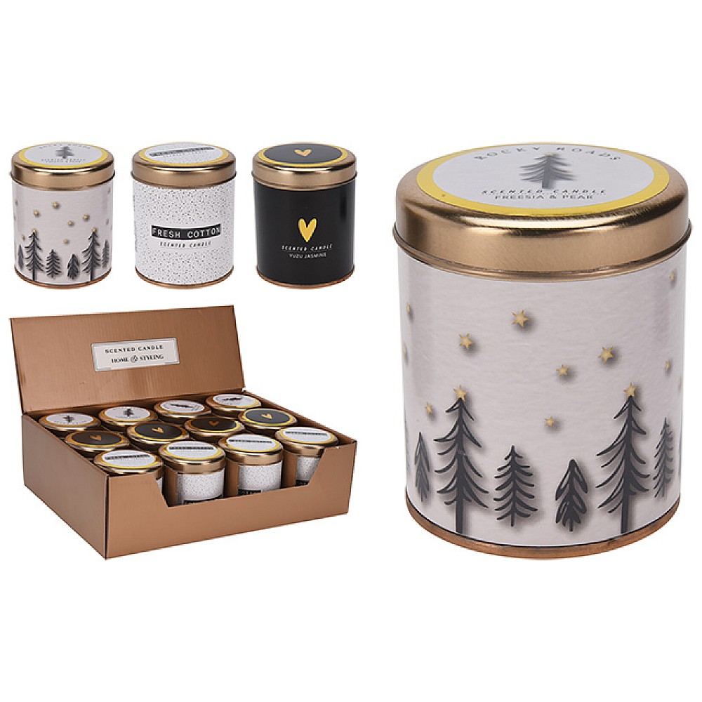 Lumanare parfumata in borcan metalic, 7X8 cm, 