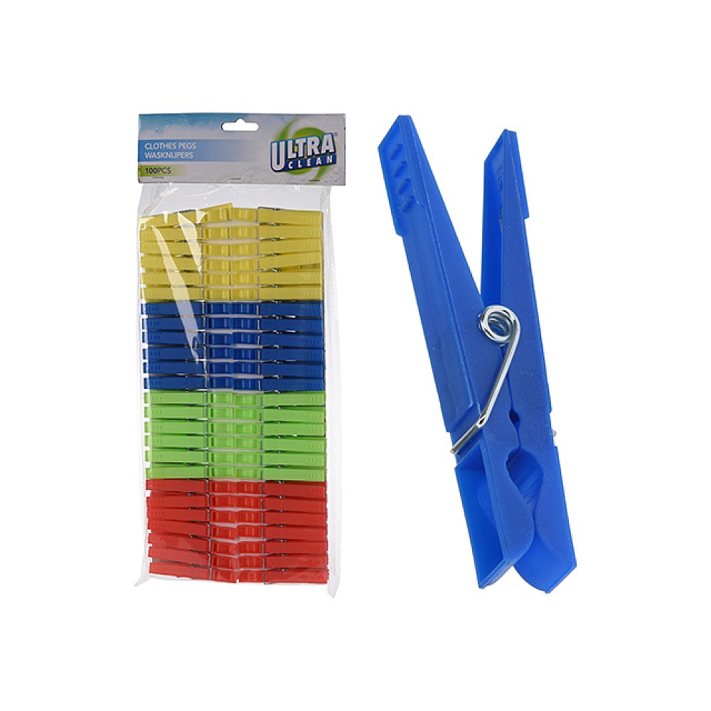 Set cleste pentru rufe din plastic Ultra Clean 100buc