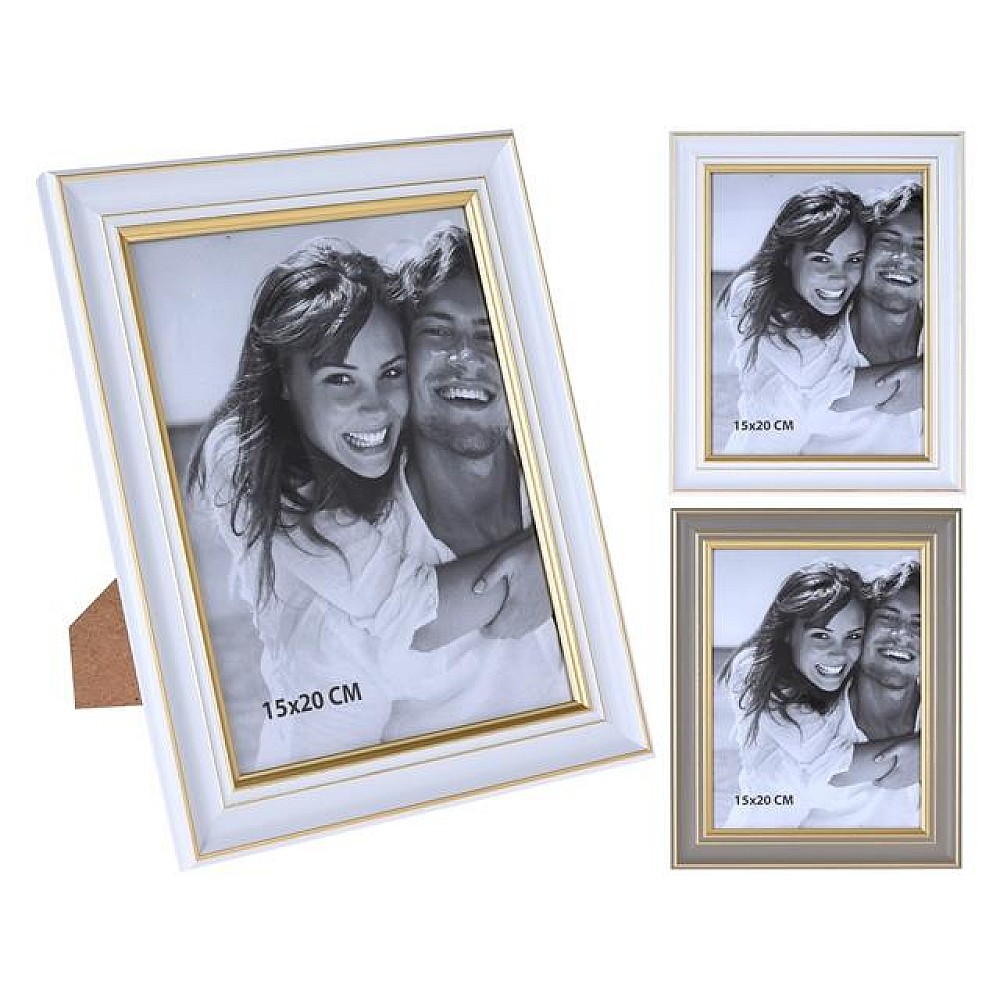 Rama foto din plastic 15X20сm, margina aurie, 2 culori