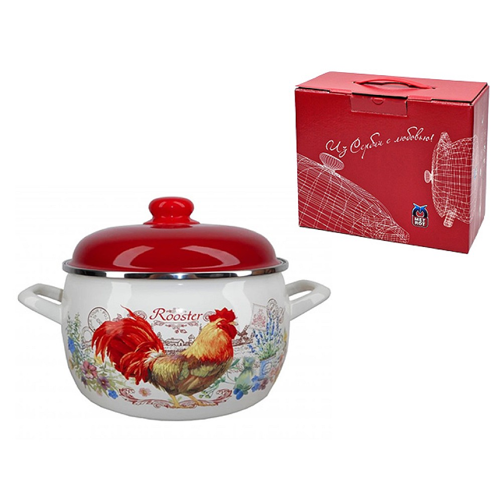 Cratita emailata Сocosul de aur 16 cm, 2.2 l, capac din metal