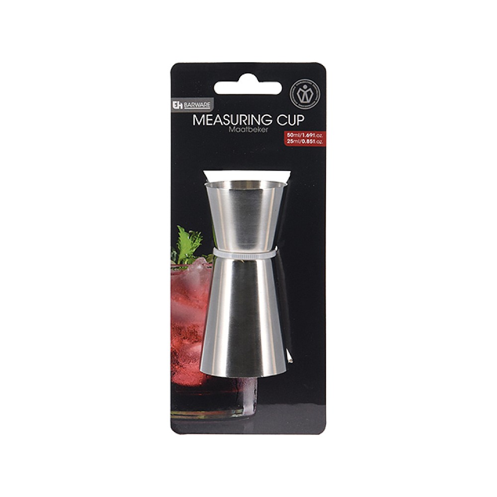 Pahar dublu masura pentru cocktailuri EH 25ml + 50ml, inox