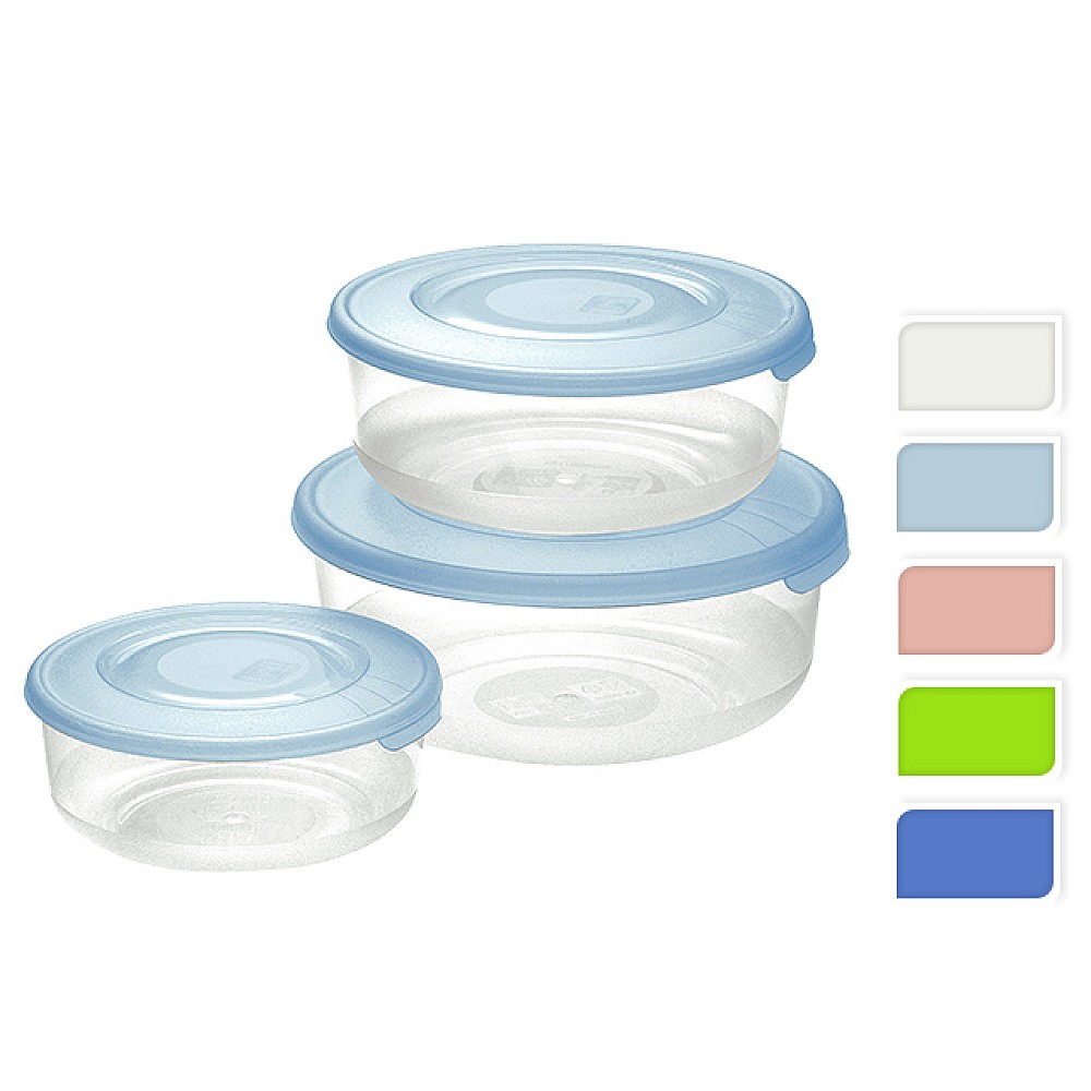 Set containere alimentare rotunde Family Food 3 cutii 0.5l, 1l, 1.7l