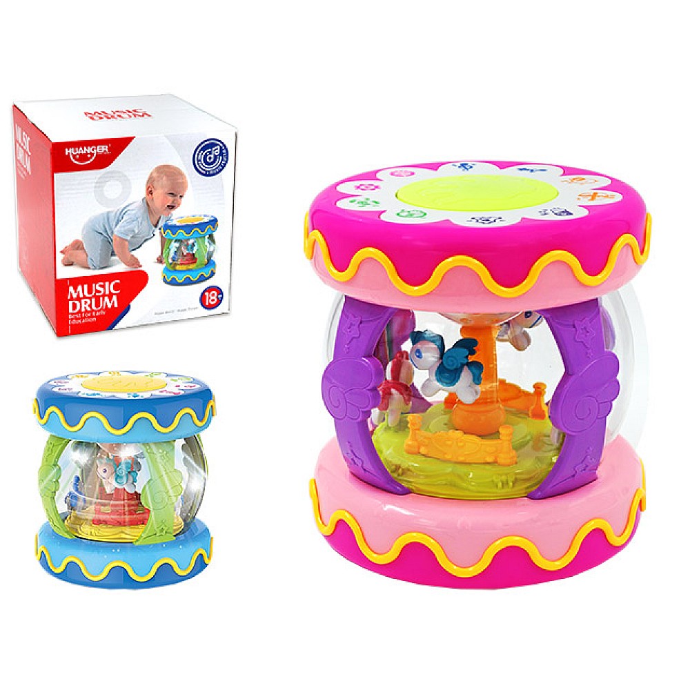 Jucarie muzicala tambur-carusel 19cm