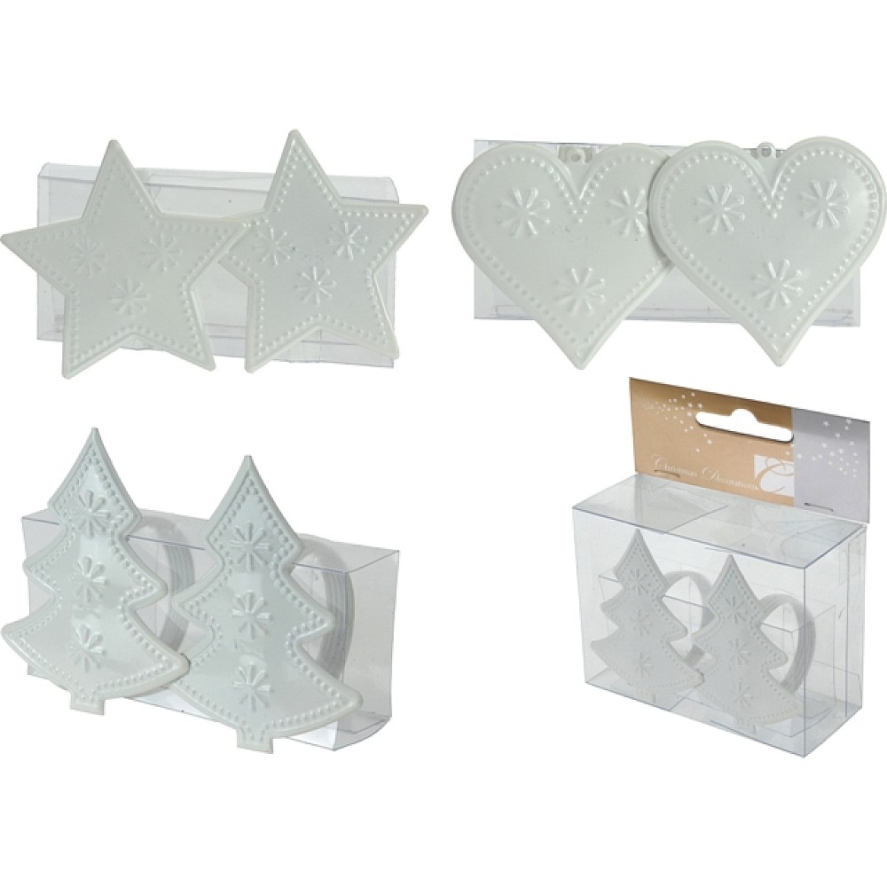 Inele de revelion pentru servetele 2buc, 8cm, alb