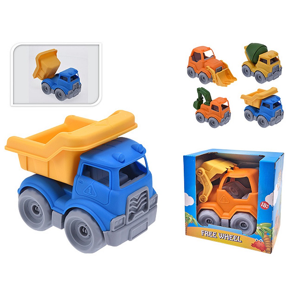 Masina de constructii, 4 modele, 15X11X14 cm, plastic