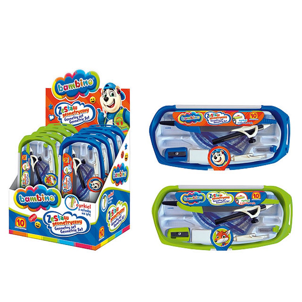 Set geometric cu compas 10buc Bambino in penal
