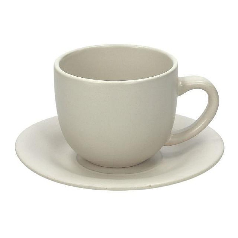 Cana 200ml cu farfurie Tognana Rustical, bej, ceramica