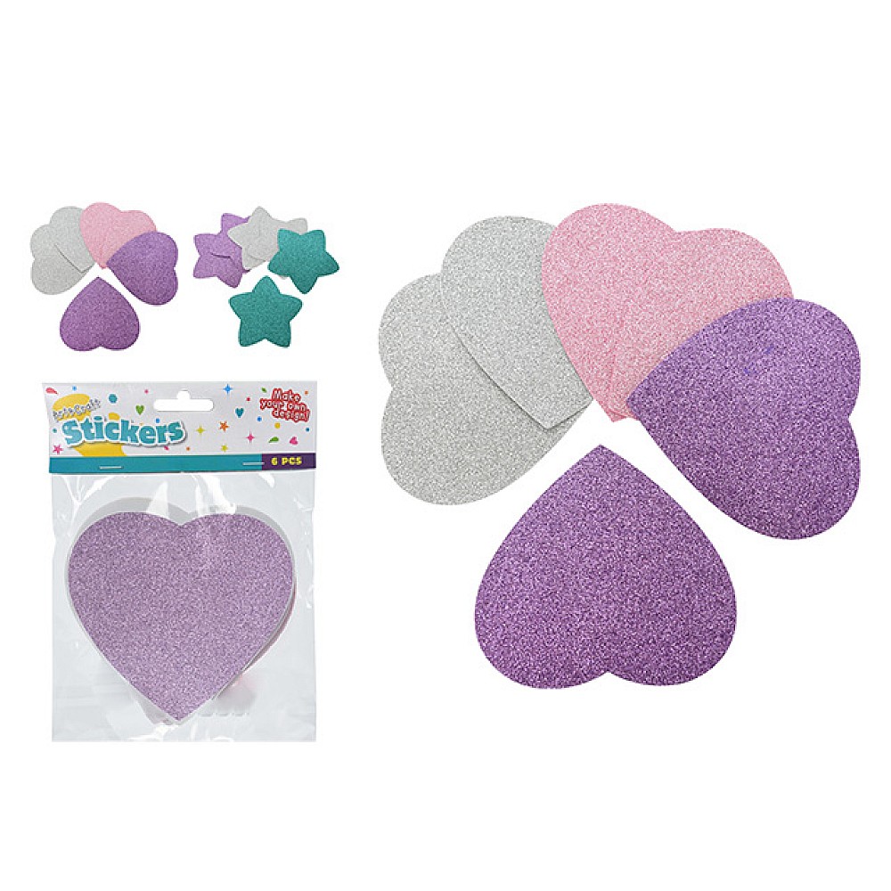 Set autocolante Art&Craft din polistiren expandat, 6buc, 4 culori