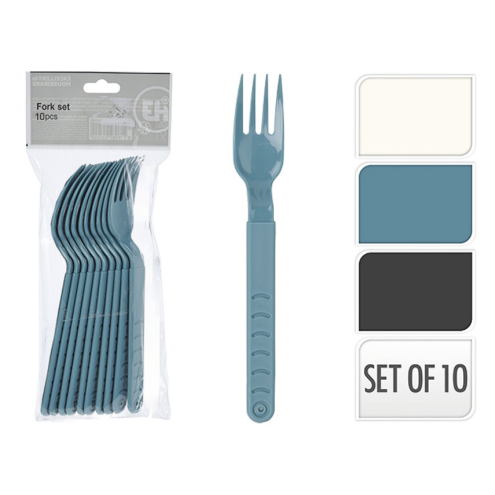 Set furculite de masă EH 10buc, 18cm, plastic